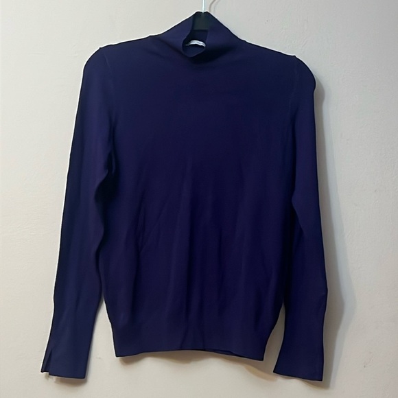 Zara Tops - Zara knit blue sweater size M long sleeves like new!!! Mock neck